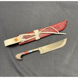 Vintage Yemeni Jambiya Mini Dagger – Camel Head Pommel, Color Inlay Handle